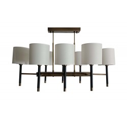 Modi Lighting 8li Siyah Eskitme Krem Sapkali Sirali Yemek Masası Avize Mod-Av-4696-8bsy-Es-S