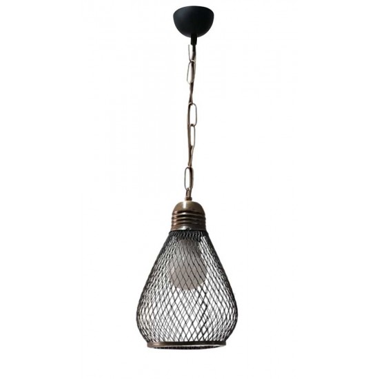 Modi Lighting Tekli Siyah Eskitme Detaylı Sarkıt Avize Mod-Av-4664-1bsy-A
