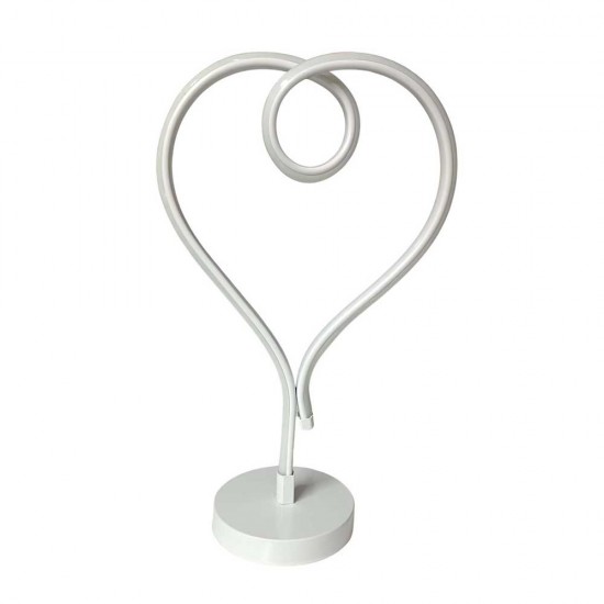 Modi Lighting Beyaz Kalp Temali LED Masa Lambası Mod-ML-4698-1byz