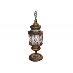 Modi Lighting Eskitme Mavi Yıldız Osmanlı Altıgen Masa Lambasi Mod ML-4466-1ES-MV-M1