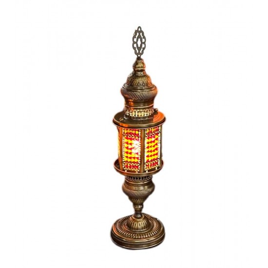 Modi Lighting Eskitme Mavi Yıldız Sari Kirmizi Osmanlı Masa Lambasi Mod ML-4466-1SR-KR-M4