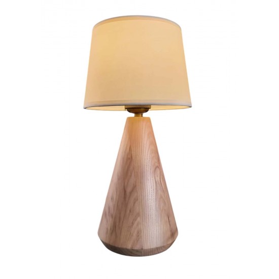 Modi Lighting Konik Ahşap Govde Kumas Sapkali Masa Lambası Mod-Ml-4679-1ahs-Kn