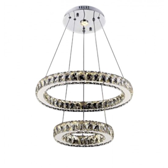 Modi Lighting Krom Halka Led Avize 30cm 50cm Mod-Av-4722-2hlka