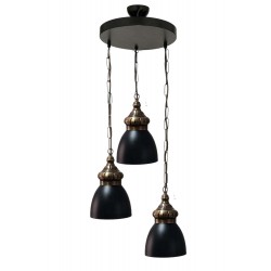 Modi Lighting Osmanlı Siyah Eskitme Detaylı Sarkıt Avize Mod-Av-4666-3bsy-Es