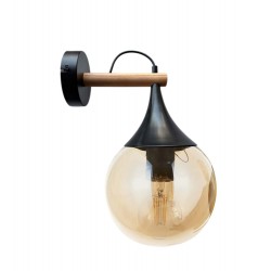 Modi Lighting Siyah Ahşap Detaylı Aplik Mod-Ap-4681-1bsy-Ahs