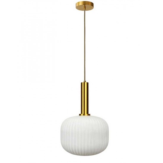 Modi Lighting Tekli Beyaz Çizgi Dokulü İskandinav Sarkıt Avize Mod-AV-4730-1BYZ A