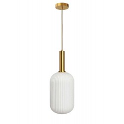 Modi Lighting Tekli Beyaz Çizgi Dokulü İskandinav Sarkıt Avize Mod-AV-4730-1BYZ-B