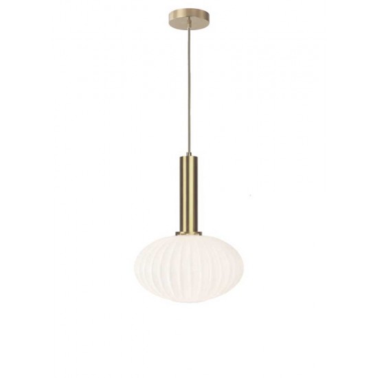 Modi Lighting Tekli Beyaz Çizgi Dokulü İskandinav Sarkıt Avize Mod-AV-4730-1BYZ-C