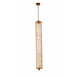 Modi Lighting Tekli Gold Yuvarlak Kristalli 30cm Borulu LED Sarkıt Avize Mod-Av-4689-1s