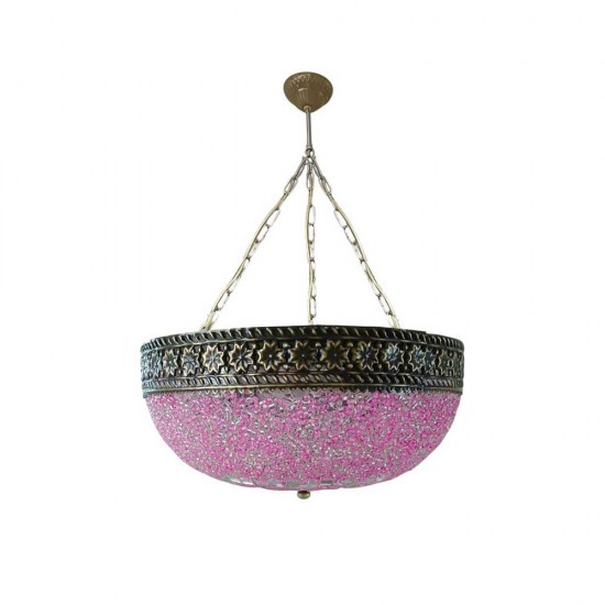 Modi Lighting Tekli Pembe 30cm Çaplı Eskitme Osmanlı Sarkıt Avize Mod-AV-4466-1ESS-30PM