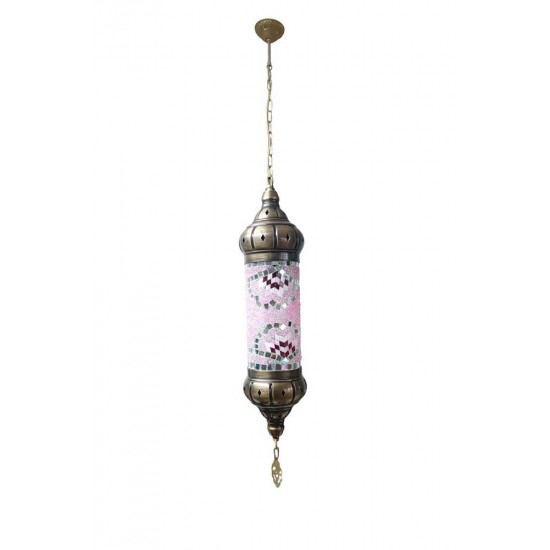 Modi Lighting Tekli Pembe Betaz Silindir Eskitme Osmanlı Sarkıt Avize Mod-AV-4466-1ESS-PM