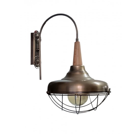 Modi Lighting Teklii Eskitme Ahşap Detaylı Aplik Mod-Ap-4675-1es-Ahs