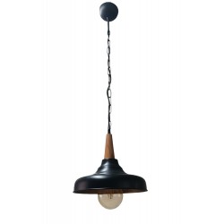 Modi Lighting Teklii Siyah Ahşap Detaylı Sarkıt Avize Mod-Av-4675-1bsy-Ahs
