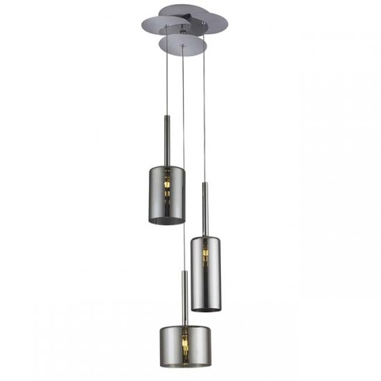 Modi Lighting 3lü Krom Füme Camlı Sarkıt MOD-AV-4544-3F