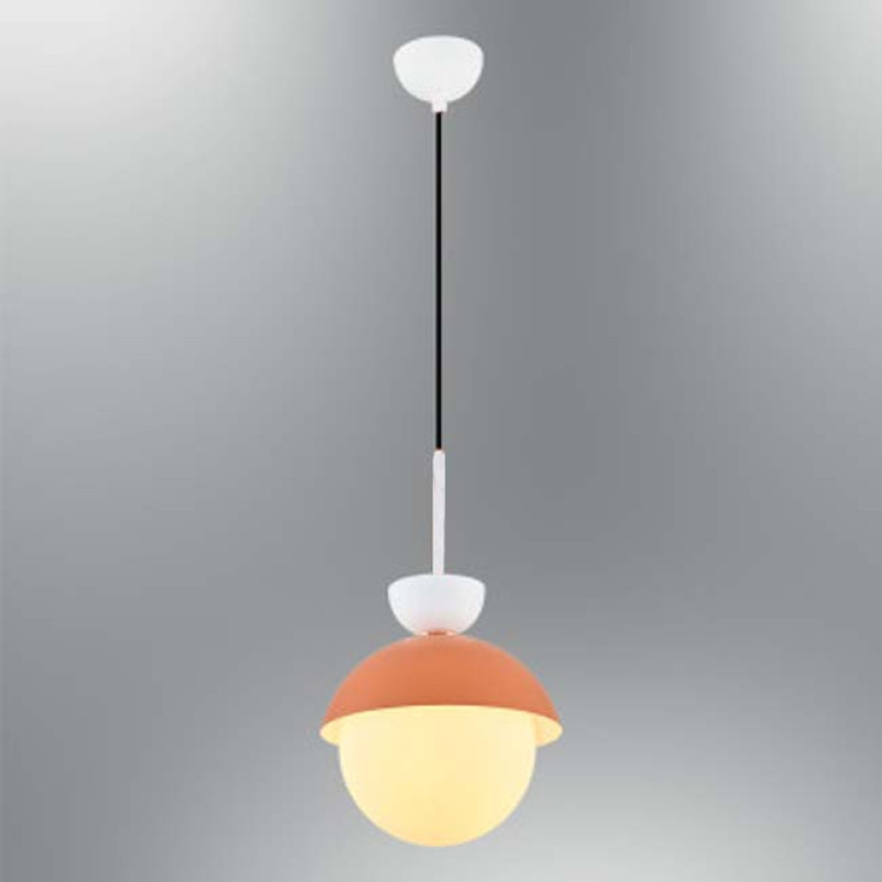 Modi Lighting Bakır Beyaz Detaylı Metal Gövde Opal Cam Tekli Sarkıt MOD-AV-4572-BYZ-BSY
