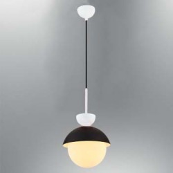 Modi Lighting Siyah Bakır Detaylı Metal Gövde Opal Cam Tekli Sarkıt MOD-AV-4572-BKR-BYZ