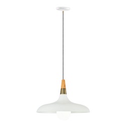 Modi Lighting Beyaz Tekli Ahşap Eskitme Detaylı Sarkıt MOD-AV-4551-1BYZ-ES