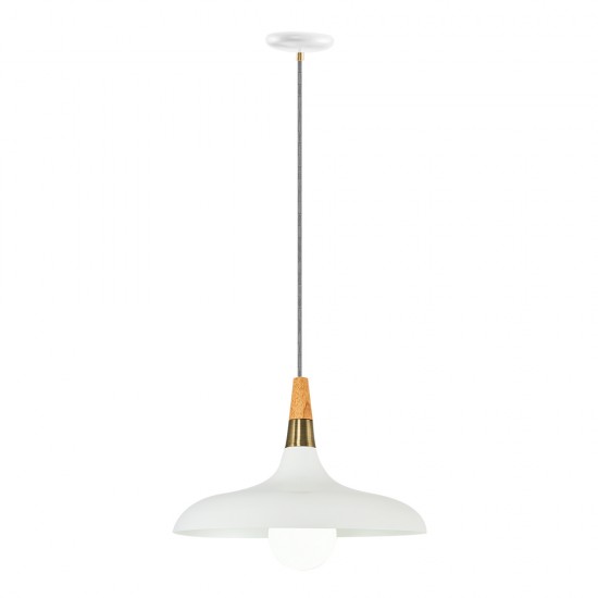 Modi Lighting Beyaz Tekli Ahşap Eskitme Detaylı Sarkıt MOD-AV-4551-1BYZ-ES
