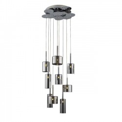 Modi Lighting Krom 9lu Füme Camlı Sarkıt MOD-AV-4544-9MIXF