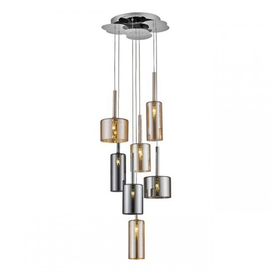 Modi Lighting Krom 7li Mıxed Uzun Bal Camlı Sarkıt MOD-AV-4544-7MIX-1BU