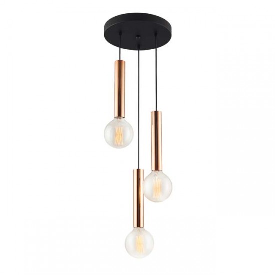 Modi Lighting Rose Gold 3lü Meral Boru Avize MOD-AV-4548-3RG