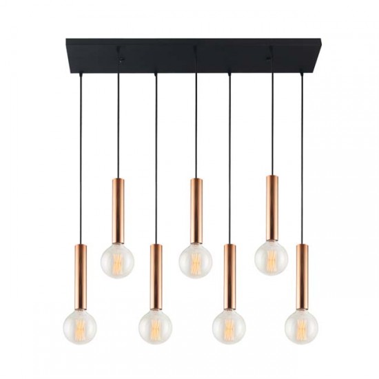 Modi Lighting Rose Gold 7li Meral Boru Avize MOD-AV-4548-7RG