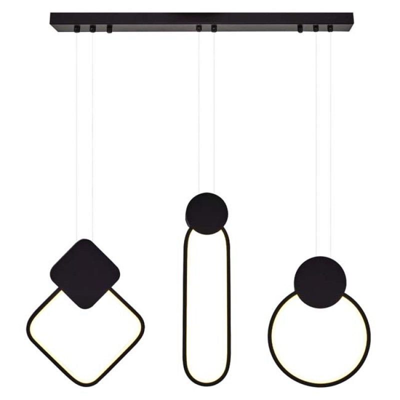 Modi Lighting Siyah 3lü Sıralı Sarkıt LED Avize MOD-AV-4580-3BSY