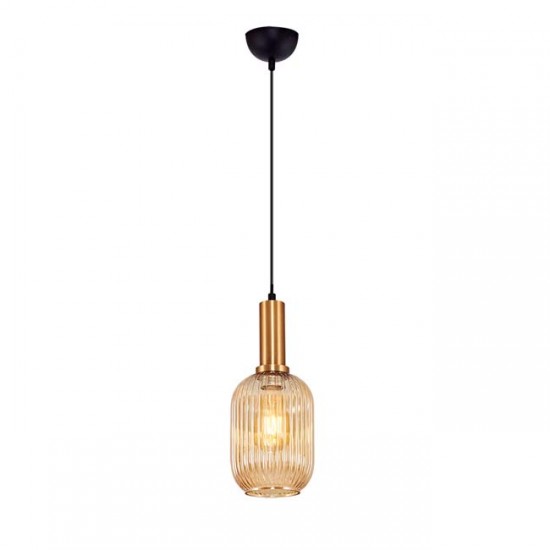 Modi Lighting Siyah Tekli Bal Dar Uzun Camlı Sarkıt MOD-AV-4539-1BSY-D