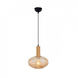Modi Lighting Siyah Tekli Geniş Bombe Camlı Sarkıt MOD-av-4539-1bsy-g