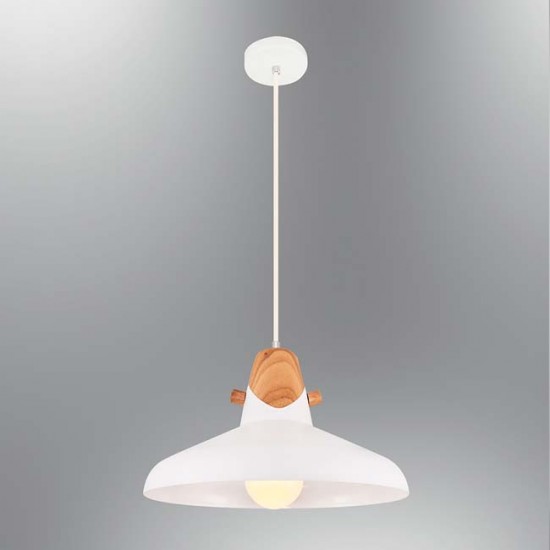 Modi Lighting Tekli Beyaz Ahşap Detaylı Sarkıt MOD-AV-4551-1BYZ
