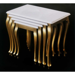 Beyaz Düz Gold Lükens Zigon 4'lü Sehpa Takımı MOD-OA-A121 Beyaz Düz Gold Lükens Zigon 4'lü Sehpa Takımı MOD-OA-A121