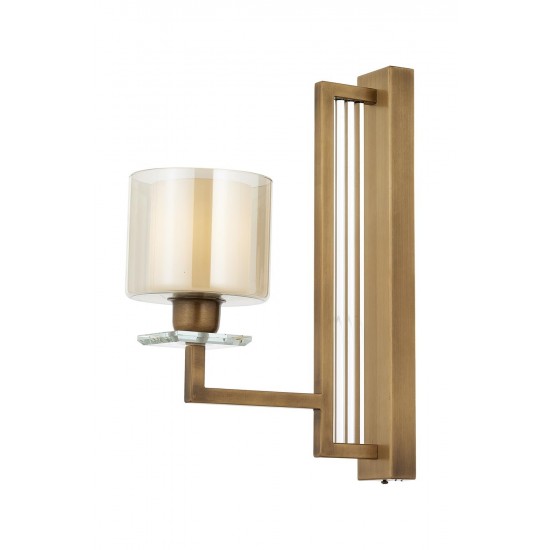 AVONNI AP-60190-1E Eskitme Kaplama Aplik E27 Metal Kristal 15x32cm