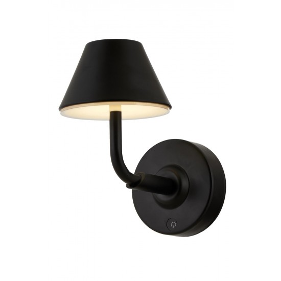 AVONNI AP-64006-BSY Siyah Boyalı Aplik LED Metal Opal Pleksi 12x22cm