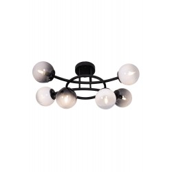 AVONNI AR-60453-6BSY Siyah Kaplama Modern Avize E14 Metal Cam 60cm