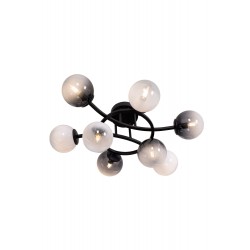 AVONNI AR-60453-8BSY Siyah Kaplama Modern Avize E14 Metal Cam 80cm