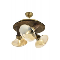 AVONNI AR-60051-3E Eskitme Kaplama Modern Avize E14 Metal Ahşap Cam 35cm