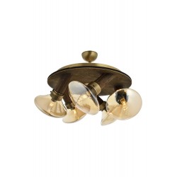 AVONNI AR-60051-5E Eskitme Kaplama Modern Avize E14 Metal Ahşap Cam 50cm