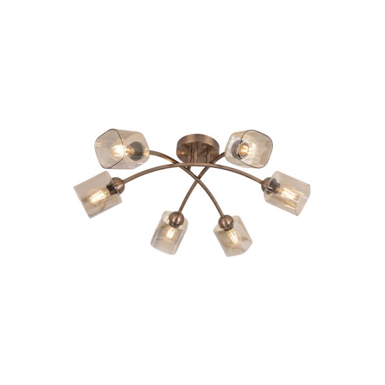 AVONNI AR-60435-6E Eskitme Kaplama Modern Avize E27 Metal Cam 40cm