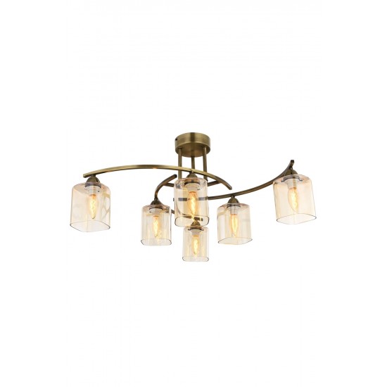 Modi Lighting Mod-1373-6E Eskitme Kaplama Modern Avize E14 Metal Cam 60cm Modi Lighting Mod-1373-6E Eskitme Kaplama Modern Avize E14 Metal Cam 60cm