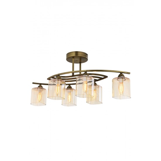 Modi Lighting Mod-1374-6E Eskitme Kaplama Modern Avize E14 Metal Cam 75x30cm Modi Lighting Mod-1374-6E Eskitme Kaplama Modern Avize E14 Metal Cam 75x30cm