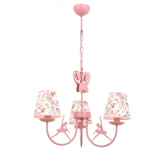 Modi Lighting Mod-1416-BALLERINA Pembe Boyalı Modern Avize E14 Metal Kumaş 52cm Modi Lighting Mod-1416-BALLERINA Pembe Boyalı Modern Avize E14 Metal Kumaş 52cm