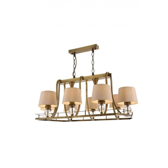 Modi Lighting Mod-1597-8ES-YM Eskitme Kaplama Modern Avize E27 Metal Cam Kumaş 92x55cm Modi Lighting Mod-1597-8ES-YM Eskitme Kaplama Modern Avize E27 Metal Cam Kumaş 92x55cm