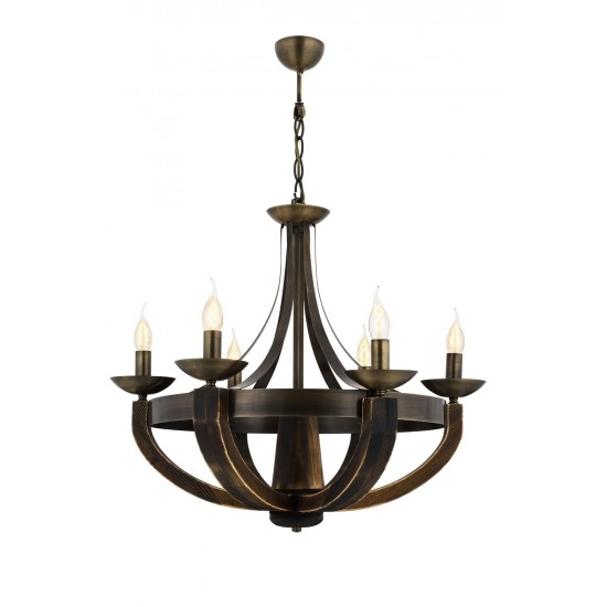 Modi Lighting Mod-1644-6E Eskitme Kaplama Modern Avize E14 Metal Ahşap 70cm Modi Lighting Mod-1644-6E Eskitme Kaplama Modern Avize E14 Metal Ahşap 70cm