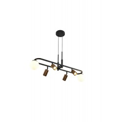AVONNI AV-60464-6Y-BSY Siyah, Eskitme Boyalı, Kaplama Modern Avize E27-GU10 Metal Cam 20x105cm
