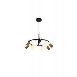 AVONNI AV-60464-8BSY Siyah, Eskitme Boyalı, Kaplama Modern Avize E27-GU10 Metal Cam 66cm