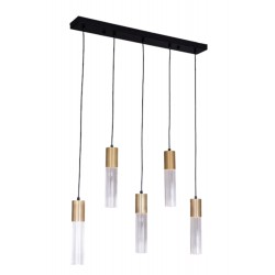 AVONNI AV-60465-5EY Siyah Kaplama Modern Avize GU10 Metal Cam 22x80cm