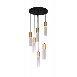 AVONNI AV-60465-6ET Siyah Kaplama Modern Avize GU10 Metal Cam 40cm