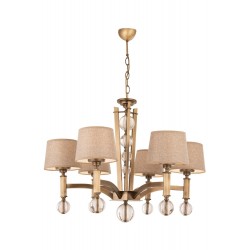 AVONNI AV-35002-6ES Eskitme Kaplama Modern Avize E27 Metal Cam Kumaş 80cm