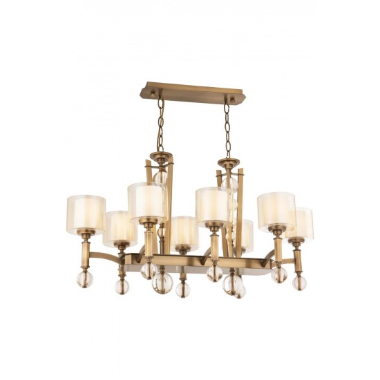 AVONNI AV-35002-8E-YM Eskitme Kaplama Modern Avize E27 Metal Cam 105x60cm