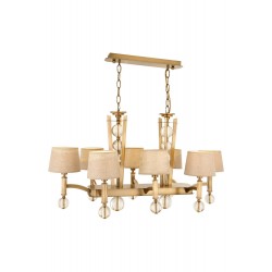 AVONNI AV-35002-8ES-YM Eskitme Kaplama Modern Avize E27 Metal Cam Kumaş 100x55cm